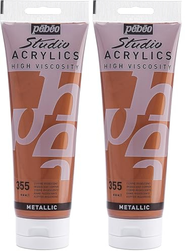 Pébéo High Viscosity Studio Acrylic Paint 250 ml Tube copper (Pack of 2)