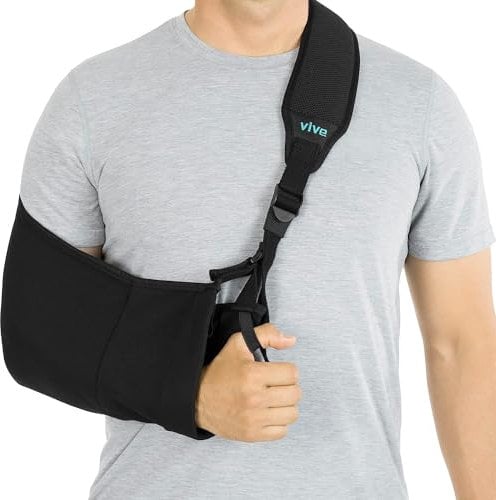 Vive Armschlinge - Medizinischer Stützgurt für gebrochene, gebrochene Knochen - Verstellbare Schulter, Rotatorenmanschette Vollweiche Wegfahrsperre - Für linken, rechten Arm, Subluxation