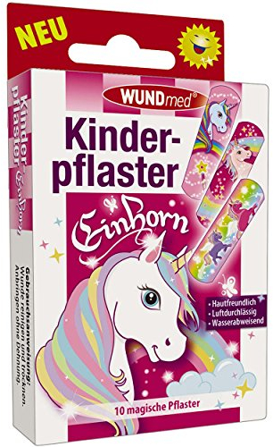 Wundmed 10er Vorteilspack Kinderpflaster Einhorn, 10 Pack a 10 Stk. (100 Stk.)