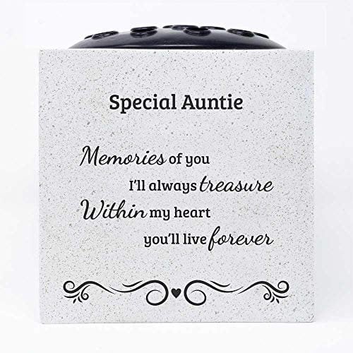 Angraves Special Auntie Handmade Treasured Memories Memorial Graveside Flower Rose Bowl Vase Pot