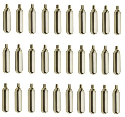 Laxzo ® CO2 Cartridge 12g Gas Canisters Threaded Gas Capsule For Inflator, Airsoft Guns, Pistol, Cycling, Tires, Bike Pump & CO2 Airsoft Accessories 30PCS