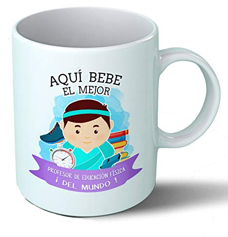 Planetacase - Taza Profesor de Educación Física - Regalo Original Profesor Gimnasia - Cerámica 330 mL - Taza Desayuno Apta para Microondas y Lavavajillas - Resistente a Lavados