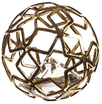 Eurosand Diamant IM METALLGITTER. 2,5 cm / 4,2 cm. Kugel. Geometrisch. Brillant Metal Shape. 6 Stück. Gold