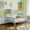 Vida Designs Milan Triple Bunk Bed, Three Sleeper, Solid Pine Wood Frame, Kids Children, Double 4 Foot 6, Single 3 Foot, Grey