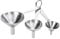Yumi V Hip Flask Set, 3 Mini Stainless Steel Funnels with Long Handle for Filling Bottles or Containers
