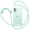 MICASE Funda con Cuerda para iPhone 11, Carcasa Transparente TPU Suave Silicona Case con Correa Colgante Ajustable Collar Correa de Cuello Cadena Cordón para iPhone 11 6.1'' - Verde Menta