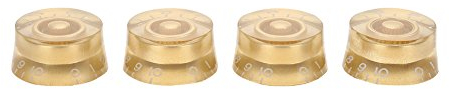 Alomejor 4 Stück Gitarren Lautstärkeregler Knopf, Gitarrenknopf Volumen Knöpfe Potiknöpfe für E-Gitarren(Gold)