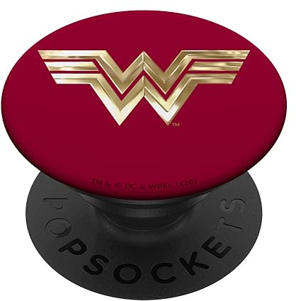 PopSocket : PopGrip Wonder Woman 1984 Golden Logo PopSockets Ausziehbarer Sockel und Griff für Handys/Tablets mit Tauschbarem Top