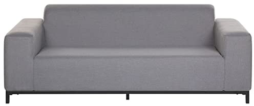 Beliani Trendy Sofa Polsterbezug grau schwarzes Gestell Indoor&Outdoor Rovigo