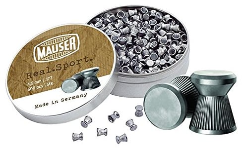 GSG Mauser Premium Diabolos Real Sport Diabolo 4,5mm Luftgewehrkugeln für Luftdruckwaffen, Luftgewehr und Luftpistole Flachkopf Matchmunition geriffelt Eva Shop®