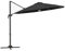 Outsunny 3 m Cantilever Roma Parasol Garden Sun Umbrella Outdoor Patio with 360 Degree Rotation Crank and Tilt Aluminium Frame LED Solar Light Cross Base, Dark Grey