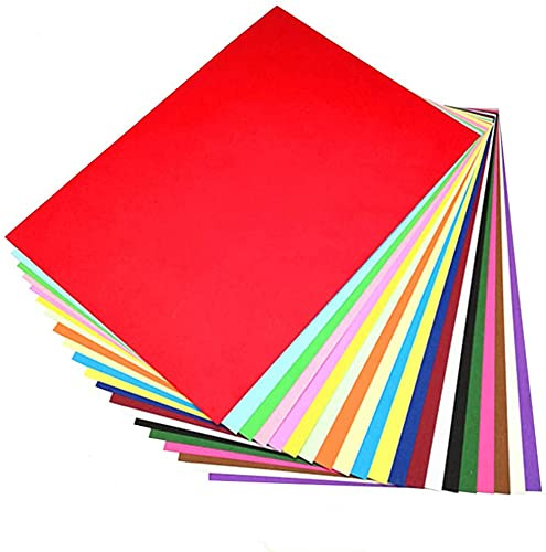 BN Farbiges Papier A4 Kopierpapier Papier Perfekt für Schul und Bastelprojekte 80gsm 20 Farben Packung mit 100 Stück