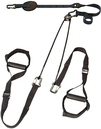 eaglefit - Premium Sling-Trainer „Flex“ Komplettsystem für Zuhause inkl. Umlenkrolle, Türanker, Wand- oder Deckenhalterung & Zubehör - Schlingentrainer Suspension Training für Muskelaufbau (schwarz)