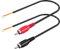 RCA to Speaker Wire, 18AWG 2 Pack RCA Male Plug Adapter to Bare Cable Open End, UIInosoo Audio Cable 1ft, Black and Red