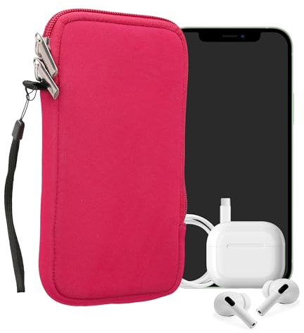 kwmobile Handytasche für Smartphones XL - 6,7/6,8 - Neopren Handy Hülle Pink - Handy Tasche 17,2 x 8,4 cm Innenmaße