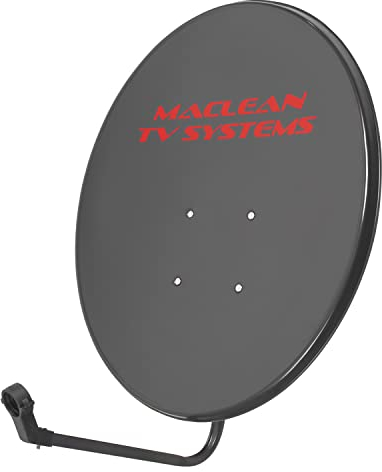 Maclean MCTV-928 Parabol Satellite avec Support LNB et Support de mât - Antenne Satellite LNB Tragarm en Acier phosphaté (80 cm de diamètre) Graphit