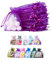 Soul Projekt [100 unidades] Bolsas de regalo de organza, para regalos, joyas, cumpleaños, bolsas de fiesta. Bolsas de organza para todas las ocasiones. Morado Organza Bags Purple 7x9 x100