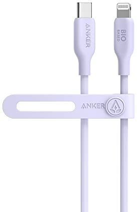 Anker USB-C to Lightning Cable, 541 Cable (Lilac Purple, 3ft), MFi Certified, Bio-Based Fast Charging Cable for iPhone 14 14pro 14pro Max 13 13 Pro 12 11 X XS XR 8 Plus (Charger Not Included)