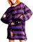 Goth Y2K Gestreifter Pullover Mit Rissen Im Punk-/Gothic-Stil, Lange Ärmel Für Damen, Harajuku, Ästhetischer Halloween-Look, Violett/Schwarz, Einheitsgröße