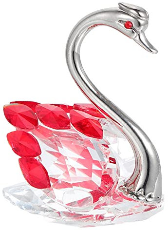 BESPORTBLE Kristallschwan-Figur Für Zuhause Kristall-Ornament Schwanen-Dekoration Für Schreibtisch Exquisit Und Filigran