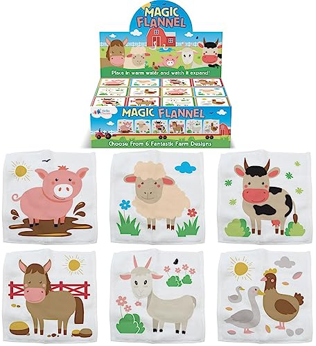 Farm Animal Magic Flannel Kids Face Cloth Cotton Wash Cloth 1 Random Design