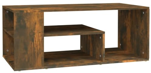vidaXL Smoked Oak Coffee Table - Modern Engineered Wood Construction with Underneath Storage Space, Suitable for Living Room Décor”