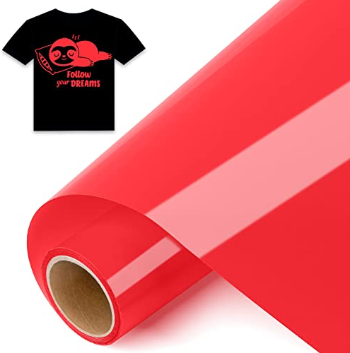 IModeur 8Ft Plotterfolie Textil Rot - 30,5 x 244 cm Flexfolie für Cricut Maker, Silhouette Cameo - Textilfolie für Kleidung, Mützen, Hosen, Andere Stoffe