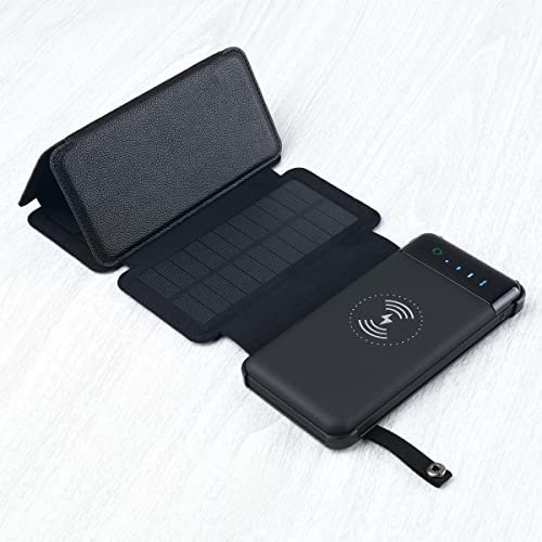 beafon felixx Powerbank, Solar 10, 10.000mAh, 4 Solar Panele, 5W Wireless Charger