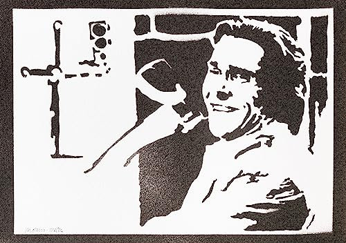 moreno-mata Echtes Handgemachtes Graffiti American Psycho Filme Aesthetic Poster & Kunstdrucke Bilder Plakat Handmade Deko Wandbilder Wohnzimmer Wanddeko Geschenke für Männer und Frauen