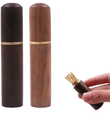 Porta Palillos, Caja de Palillos de Dientes, Soporte para Palillos de Dientes, Porta Palillos de Dientes, Porta Agujas de Madera, Dispensador de Palillos de Bolsillo, para Picnic, Camping, Viaje