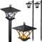 Lumiled 2x Solarleuchte Laterne Garten Solarlampen mit Erdspieß LED Solarlampe für außen LED Warmweiß 3000K Solar Gartenleuchte 150cm Wegeleuchten Wegbeleuchtung Bodenleuchte Gartendeko Vintage