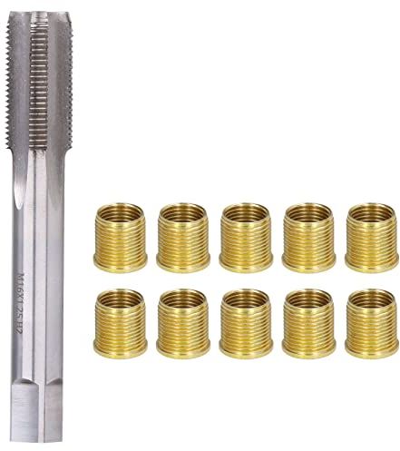 Reparaturwerkzeuge für Zündkerzengewinde, Hochgeschwindigkeits Stahlhahn Zündkerze, M14x1, 25 Einsätze und M16x1, 25 Gewindebohrersatz, Hohe Härte und Hitzebeständigkeit für Benzinmotoren