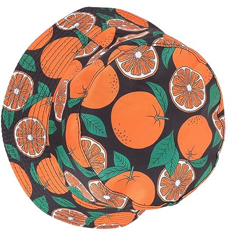 ABOOFAN Obst-eimerhut Fischerhut-Ornament Früchte Fischermützen Sonnenhut Für Damen Fischerhut Mit Obstdruck Schutz Sonnenhut Strandhut Polyester Männer Und Frauen Sommerhut Universal-