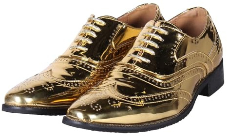 T3721-1400-46 Gold Metallic Herren Disco Party Schuhe Gr.46