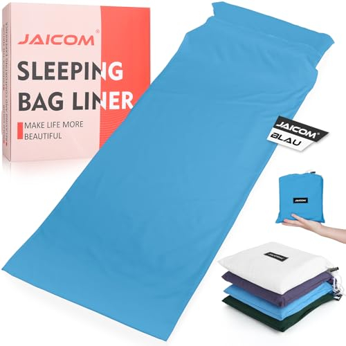 JAICOM Hüttenschlafsack aus Mikrofaser, Kleines Packmaß & besonders weich und Leichter Schlafsack [330 g] - Hotel, Outdoor, Reise, Berghütten Seidenschlafsack