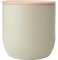 KitchenCraft Idilica Kitchen Canister with Airtight Lid, Round Storage Canister with Wooden Lid and Matte Finish for Tea, Coffee or Sugar, 12 x 12cm, Putty