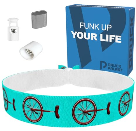 Einrad türkis Stoffarmband - Modisches Satinarmband - Langlebig & Wasserfest - Unisex Freizeitarmband - Trendiges Sommerarmband - Perfektes Geschenk für Freunde - Casual Accessoire