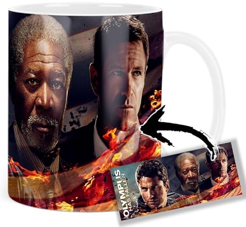 Olympus Has Fallen Gerard Butler Morgan Freeman Aaron Eckhart Tasse Keramikbecher Mug