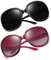 Joopin XXL Polarisierte Sonnenbrille Damen Große Rosa und Klassisch Übergroße Damen Sonnenbrille Schwarz Oversized Trendy UV400 für Fahren und Reisen (Schwarz und Rosenrot)