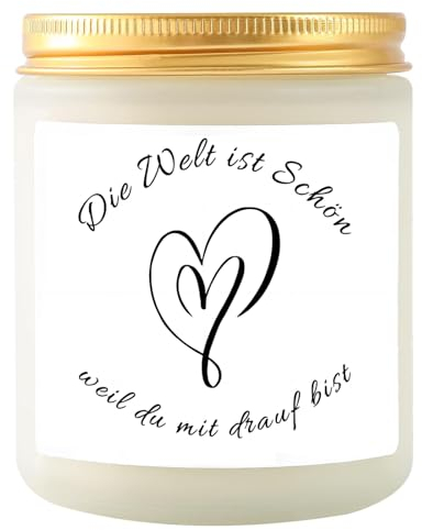Beste Freundin Geschenke - Lavendel Duftkerze Geschenk für Freundin - Geschenk Freundin Geburtstag - Geschenke für Frauen, Mädchen, Frau, Freundin, Schwester, Kollegin zum Geburtstag Weihnachten