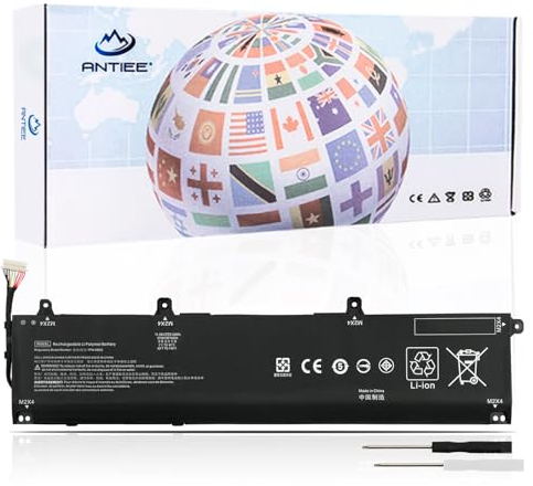 ANTIEE 83Wh IR06XL Laptop Battery Batterie pour HP ZBook Power G7 G9 G10 Mobile Workstation ZBook Power G10 A Mobile Workstation Series IR06083XL M02029-005 TPN-DB0C M01523-2C2 11.58V 6Cell