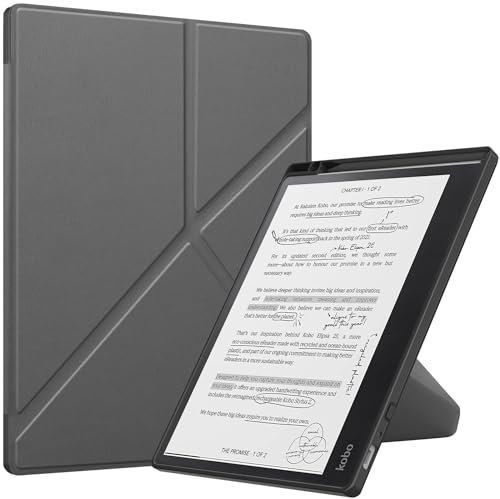 Case for Kobo Elipsa 2E 10.3-inch 2023 Release E-Book Reader Leather Smart Cover Kobo Elipsa 2E Slim case with Stand Function and auto Sleep/Wake for Kobo Elipsa 2E Case (Grey)
