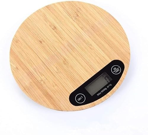 CVNIMV Bamboo Kitchen Food Scale Digital Food Scale Wooden Eco-Friendly Food Household Coffee Scale LED Electronic Bamboo Baking Scale Durable
