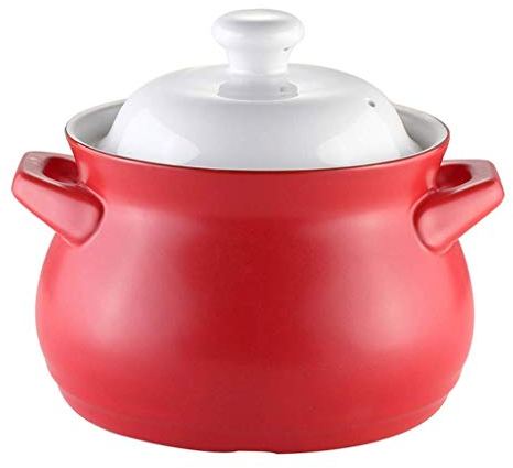 CNBYDK Pentola per zuppe Antiaderente di Grande capacità Pentola in Terracotta salutare Cuociriso in Terracotta per Famiglie Stufato in Ceramica Casseruola Rotonda in Ceramica c