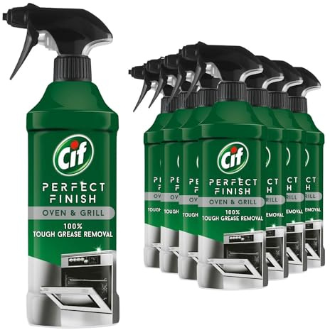 Cif Perfect Finish 100% Tough Stain Removal Spray for Stainless Steel, Anti Limescale, Oven & Grill or Anti Mould Effective Degreaser for Kitchen and Outdoor, 435ml (Buy 12, Oven & Grill)