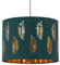 Dark Green Pendant Shade, Easy Fit Ceiling Lightshade, Fern Leaf Cut Out Design, Diameter 30cm