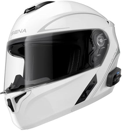 Sena Outrush R Bluetooth Klapphelm mit Intercomsystem (Weiß, XXL)