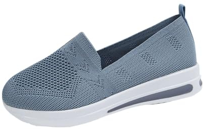 Damen Schuhe Leicht Fitnessschuhe Frauen Dicke Sohle Freizeitschuhe Hoch Trainingsschuhe Breite Schuhe Trekkingschuhe für Schule Walking Fitness Gym Sport Ohne Schnürsenkel Jogging Sportschuhe