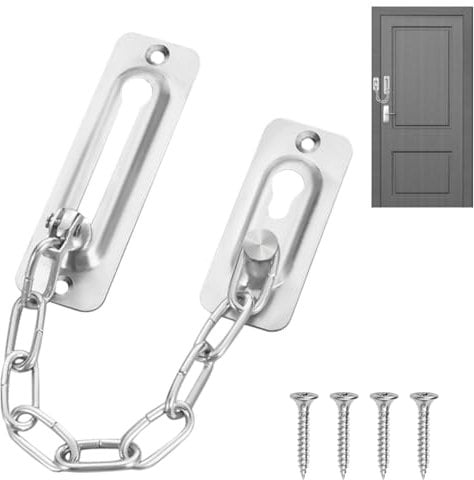 Catena per Porta, Serratura di Sicurezza, Catena di Protezione (Argento)