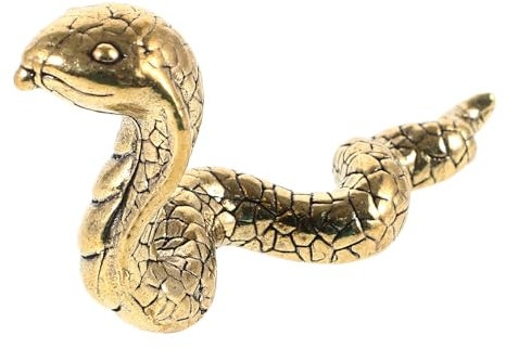 Yardwe Ornements de Serpent décoration intérieure Signe du Chinois Figurine Serpent Ornement Laiton Animal Statue Ornement Serpent en Laiton